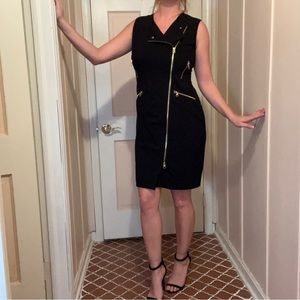 Calvin’s Kline Sexy Double Breasted w/ Gold Zipper - Little Black Dress Size 8